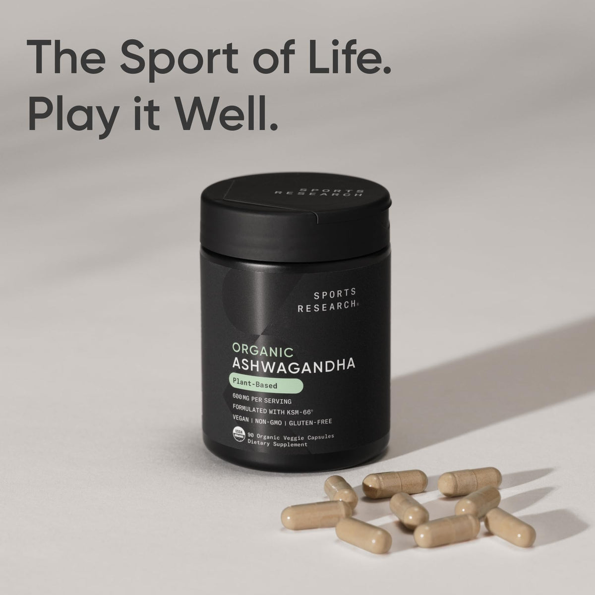 Sports Research® Organic Ashwagandha – Adaptogen for Relaxation, Calm & Sleep Support – Made with Organic KSM-66® – 600 mg – Non-GMO Verified, Gluten-Free, Certified Vegan – 90 Veggie Capsules Sports Research buy supplements Au