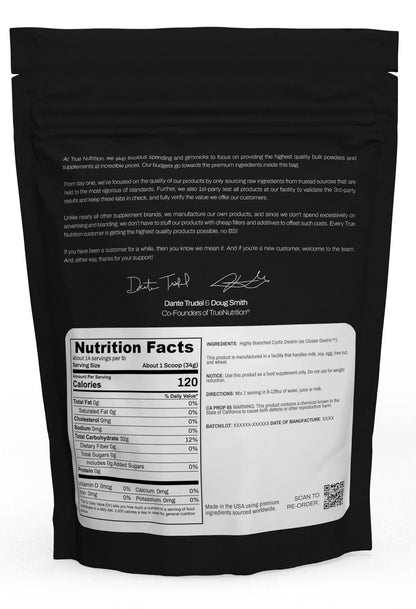 True Nutrition - Highly Branched Cyclic Dextrin - Carbohydrate Powder for Sustained Intra-Workout Energy, Enhanced Post-Workout Muscle Recovery