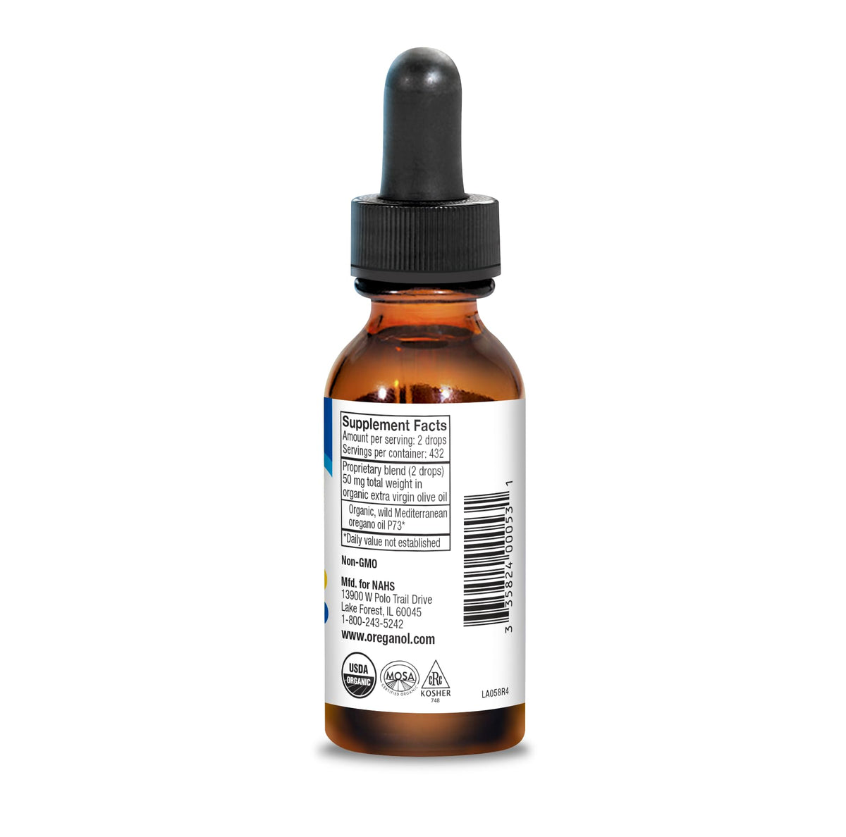 NORTH AMERICAN HERB & SPICE Oreganol - 1 fl. oz. - Unprocessed, Wild, Organic Oregano Oil
