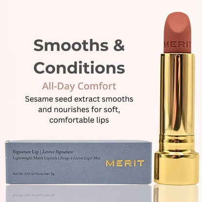 Merit Signature Lip Lightweight Matte Lipstick - 0.10 oz / 3 g (Classic (neutral), standard) MeritBuy Supplements Australia