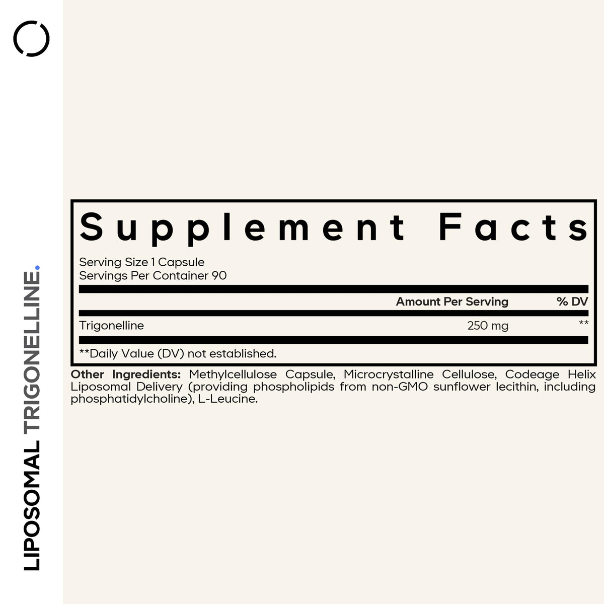 Codeage Liposomal Trigonelline - 250 mg Per Capsule - 3-Month Supply - Plant-Based Alkaloid - Liposomal Delivery for Bioavailability - Metabolic Health Support - Vegan Nootropic Non-GMO - 90 Capsules CodeageBuy Supplements Australia