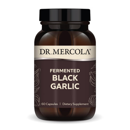 Dr. Mercola Fermented Black Garlic - Antioxidant Supplement - for Immune, Cellular & Heart Health Support - Includes S-Allyl-Cysteine - Non-GMO