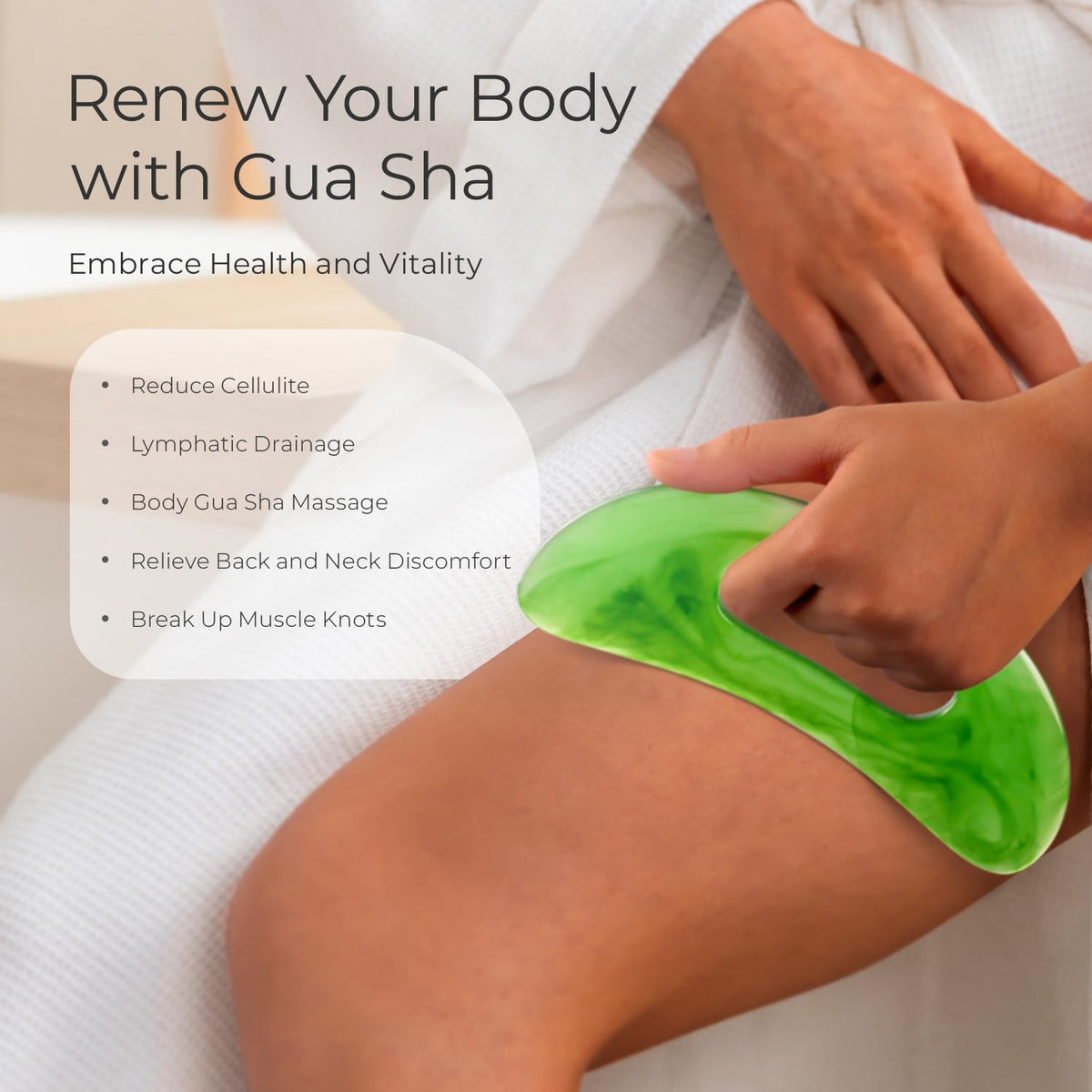 Scienlodic Body Gua Sha Massage Tool with Handle, Larger Guasha Tool for Back Neck Face Leg Massage, Lymphatic Drainage, Cellulite Remove Scienlodic buy supplements Au