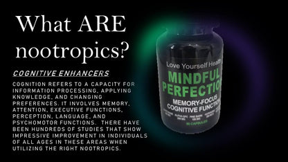 Love Yourself Health Mindful Perfection Premium Nootropic Brain Supplement, 90Count 45 Day Supply for Improved Cognitive Function, Focus, Memory & Energy Love Yourself Health buy supplements Au