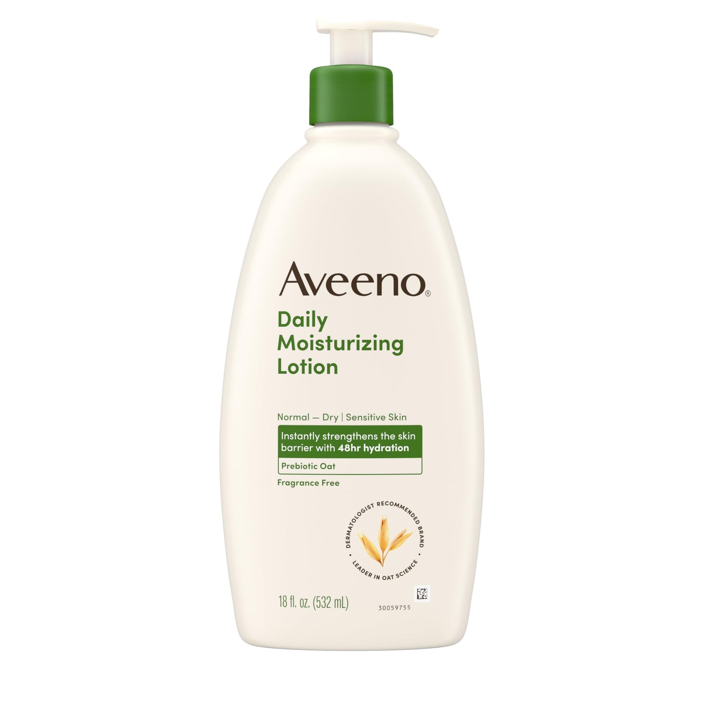 Aveeno Daily Moisturizing Body Lotion, Body Lotion for Dry Skin with Prebiotic Oat, Paraben Free, Fragrance Free