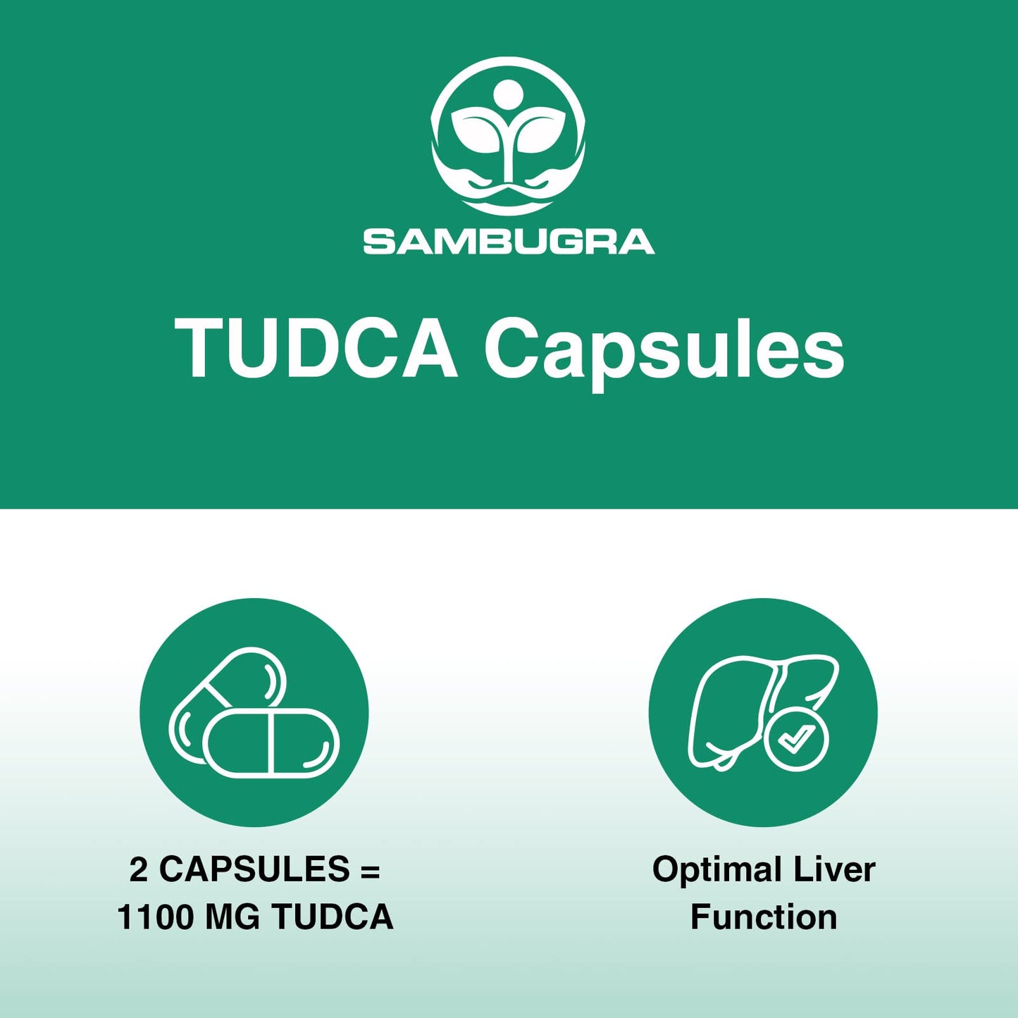 Sambugra TUDCA Liver Supplements 1100mg, 3rd Party Tested Ultra Strength Bile Salt TUDCA Supplement, Liver Support for Detox