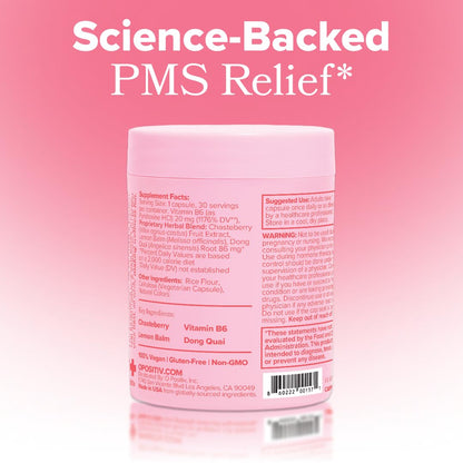 O Positiv FLO PMS Vitamins for Women, 30 Servings (Pack of 1) - Proactive PMS Relief - Targets Hormonal Breakouts, Bloating, Cramps