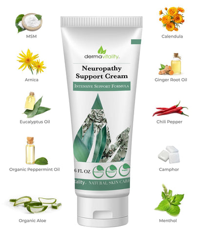 UltimateVitality Neuropathy Support Cream – Natural Organic Cream for Feet, Hands, Legs, Toes Includes Arnica, Capsicum Frutescens Fruit Extract, Peppermint a Ginger - 6 Ounces UltimateVitalityBuy Supplements Australia