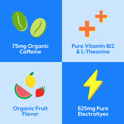 Nectar Energy Booster - Organic Caffeine, B12 & Electrolytes - Sugar Free & Zero Calorie – Healthy Coffee, Energy Drink & Soda Alternative – Hydration & Energy Supplement (Variety 30 Powder Packets)