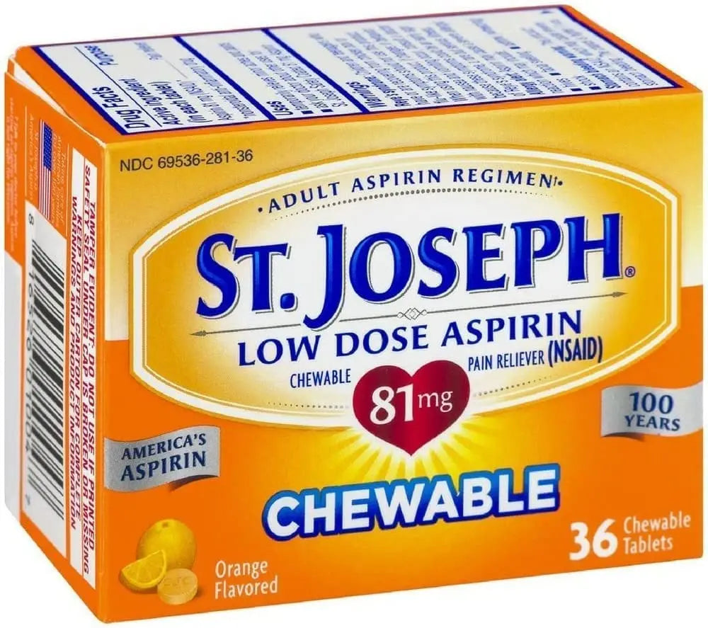 St. Joseph St. Joseph Aspirin Chewable Orange, Orange 36 tabs 81 mg(Pack of 3) St. JosephBuy Supplements Australia