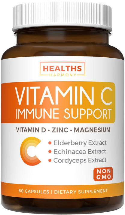 Super Greens & Vitamin C (1-Month Supply) Greens & C Synergy Bundle of Organic Super Greens Powder - Complete Superfood (60 Capsules) & & Vitamin C Immune Support (60 Vegetarian Caps)(Non-GMO) Healths Harmony buy supplements Au