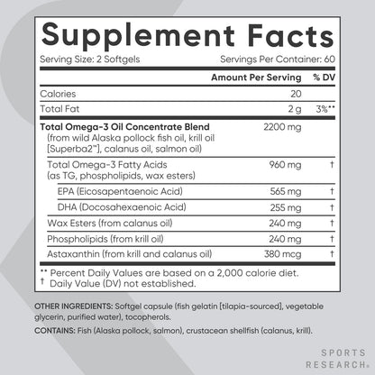 Sports Research® 2-in-1 Pack - Total Omega-3 Fish Oil 2200mg - 960mg of EPA & DHA, and Vitamin D3 5000iu + K2 100mcg Sports Research buy supplements Au