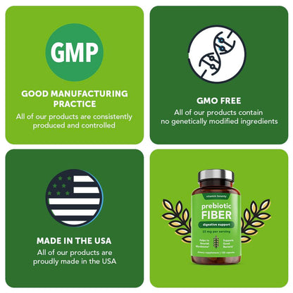 Vitamin Bounty Prebiotic Capsules - PreforPro® Prebiotics Supplement for Women & Men Digestive Health & Advanced Gut Health – No Fiber, No Bloating