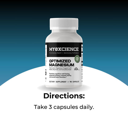 MYOXCIENCE Optimized Magnesium Glycinate + Magnesium Taurate (as ATAmag®) for High Brain Bioavailability to Support Stress Relief and Sleep | 30 Servings MYOXCIENCE buy supplements Au