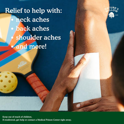 Nature's Willow Relief Patches – Fast-Acting, Plant-Based Topical Solution to Help with Sore Muscles & Joints | 6 Patches per Pack | 1-Pack Nature's WillowBuy Supplements Australia