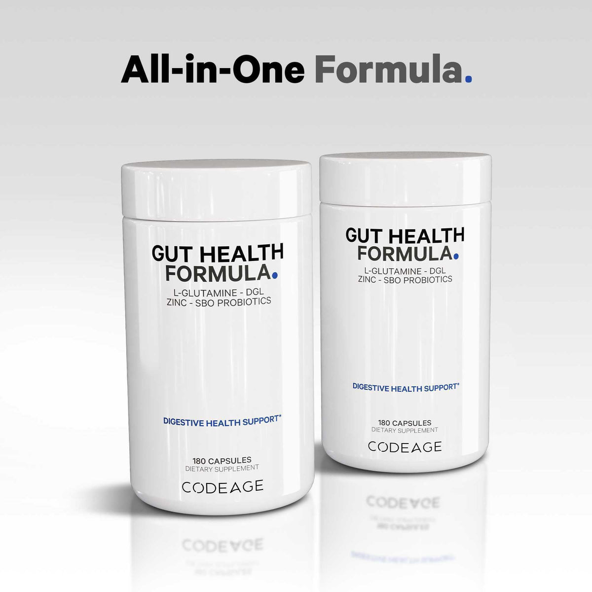 Codeage Gut Health Supplements Vegan Formula - L Glutamine, Zinc, Turkey Tail Mushroom Powder, Tonic Mushroom, Maitake, Micro Algae, Mineral, Licorice Root DGL - Probiotics, Prebiotics - 180 Capsules CodeageBuy Supplements Australia