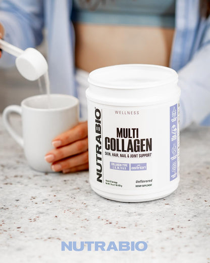 NutraBio Multi Collagen Powder - Hydrolyzed Collagen Peptides for Glowing Hair & Skin - Grass-Fed - Collagen Powder for Women and Men - 40 Servings- Unflavored NutraBio buy supplements Au