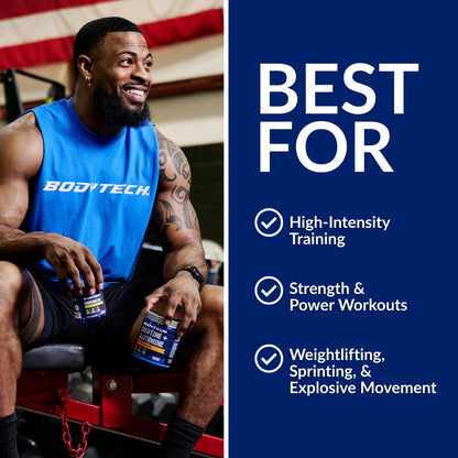 BodyTech Creatine Monohydrate Powder, Unflavored Micronized Creatine Formula for Men and Women, 5g per Serving, Pre Workout & Post Workout Supplement