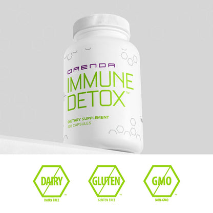 Orenda Immune + Detox - Specialized Formula with Calcium d-Glucarate, Beta 1,3 Glucans & IMMUSE® for Wellness and Balance - 120 Capsules