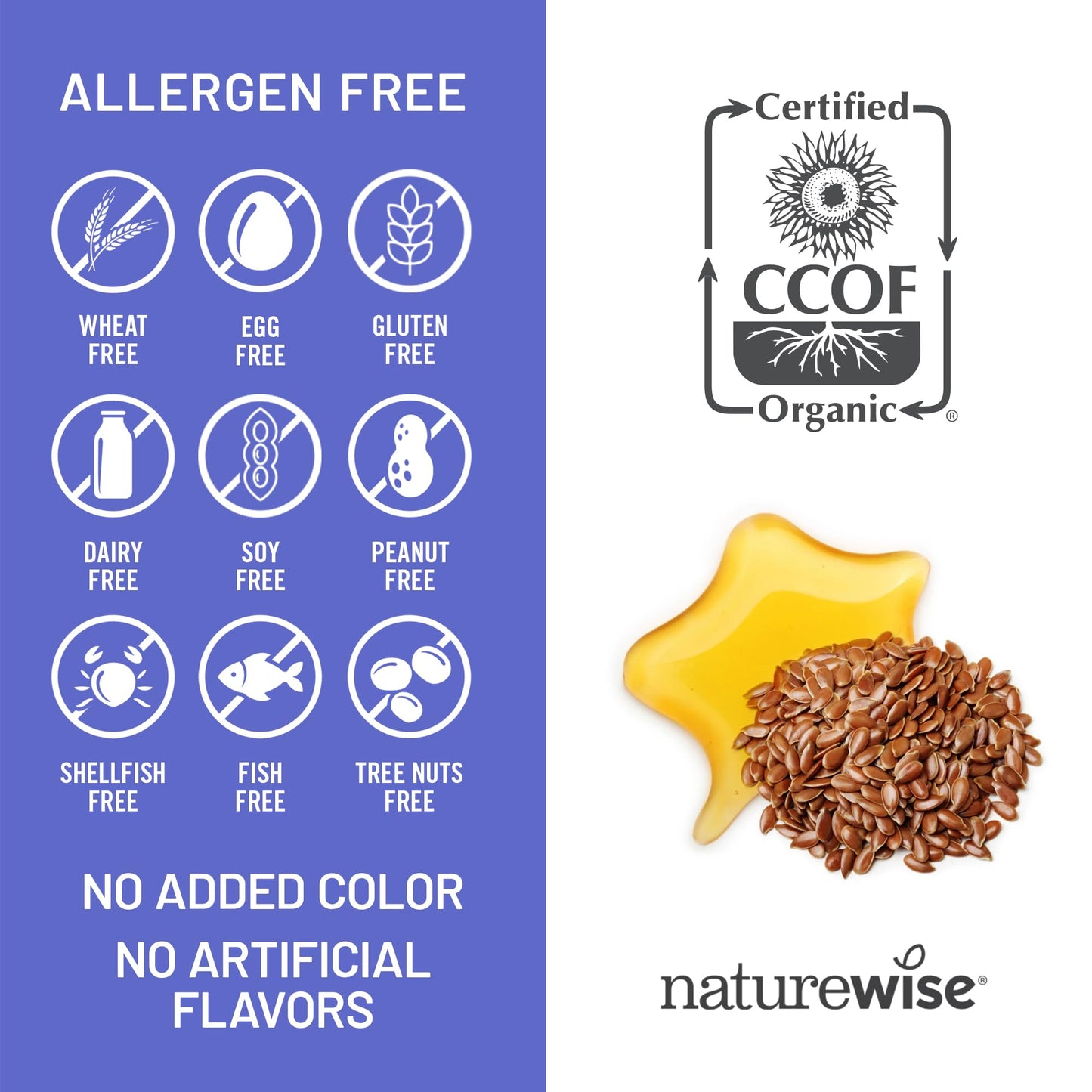 NatureWise Flaxseed Oil 1,242 mg, Fish Free Omega 3 6 9 with 720mg ALA, Dietary Supplement for Heart Health Support - Organic, Cold Pressed,