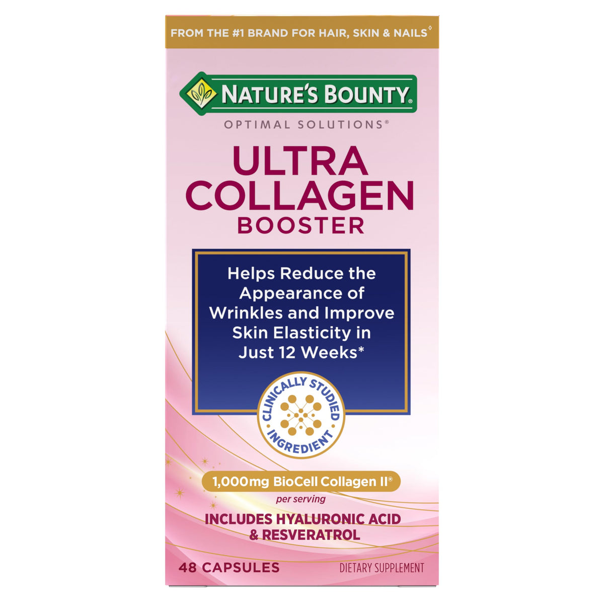 Nature’s Bounty Optimal Solutions Ultra Collagen Booster for Healthy-Aging Supplement, Resveratrol, Hyaluronic Acid – Collagen Capsules for Women, 48 Capsules Nature's Bounty buy supplements Au