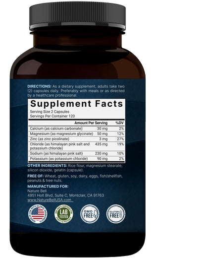 Advanced Electrolyte Pills, 240 Capsules | Salt Pills with Electrolytes for Fasting Hydrating | Made with Himalayan Pink Salt, Sodium, Potassium, Magnesium & More – Keto