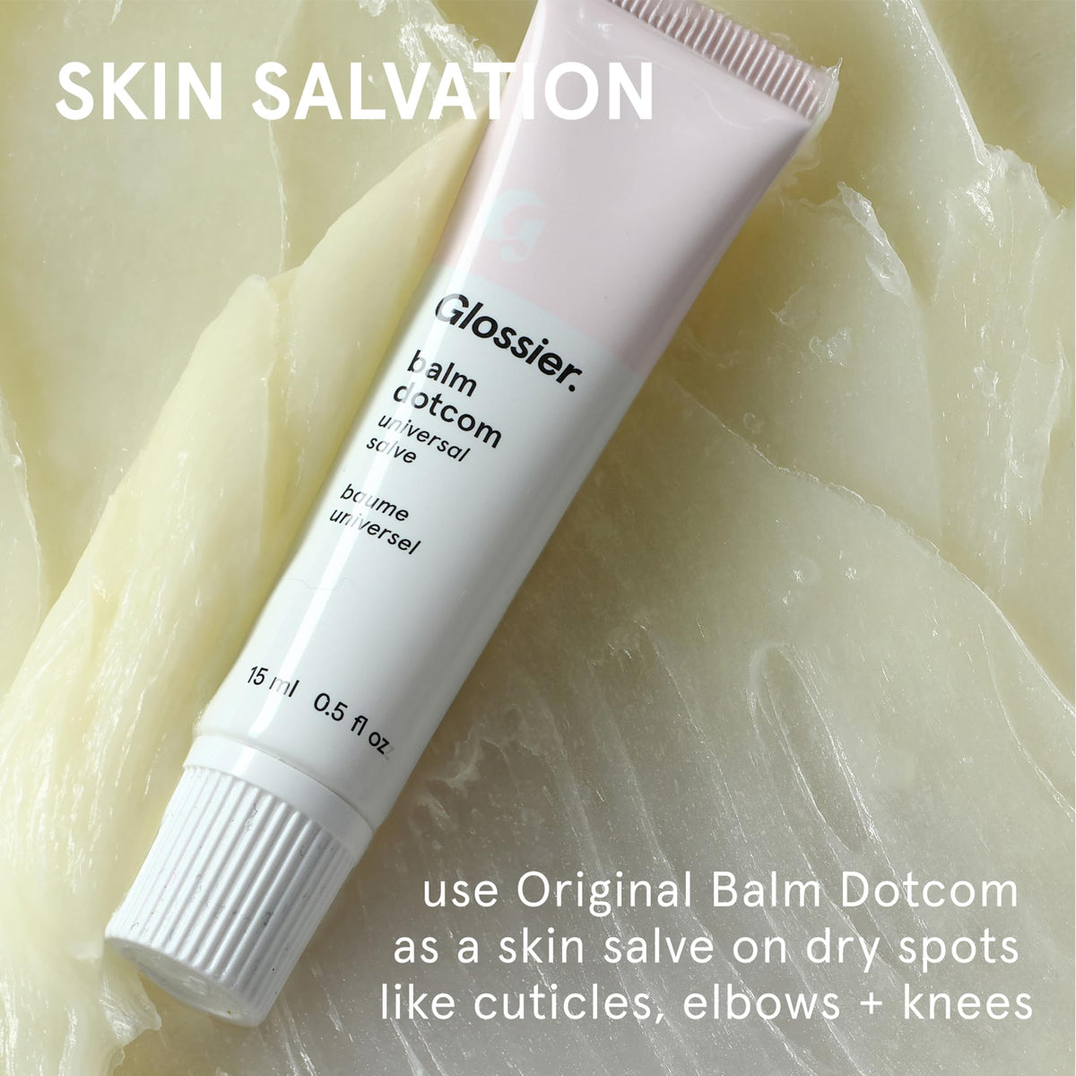 Glossier Balm Dotcom Hydrating Lip Balm - Universal Salve, Up to 12Hr Moisture - Lanolin, Beeswax & Castor Oil for Dry Lips, Cuticles & Skin - Original, Clear Fragrance-Free, 15ml GlossierBuy Supplements Australia