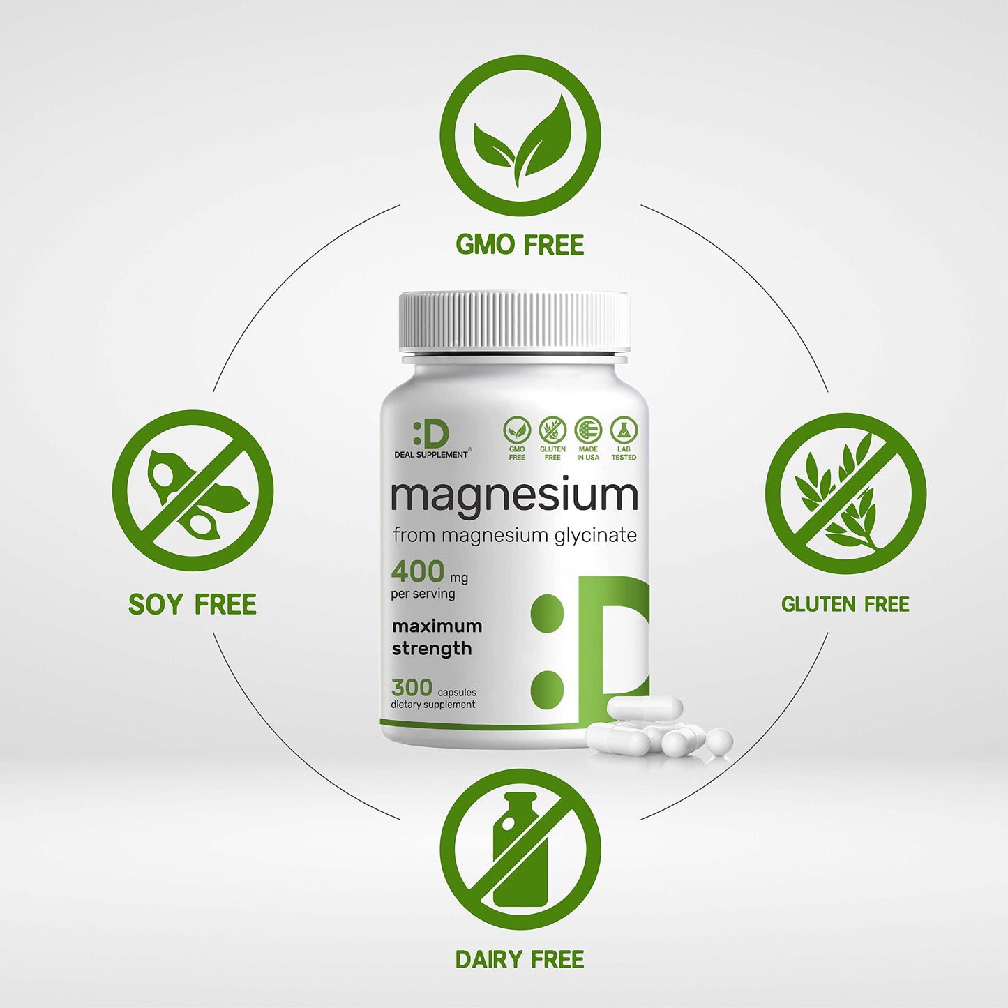Magnesium Glycinate 400mg, 300 Capsules | 100% Chelated for Easy Absorption | Essential Mineral Supplement for Muscle, Sleep, & Heart Health* DEAL SUPPLEMENTBuy Supplements Australia