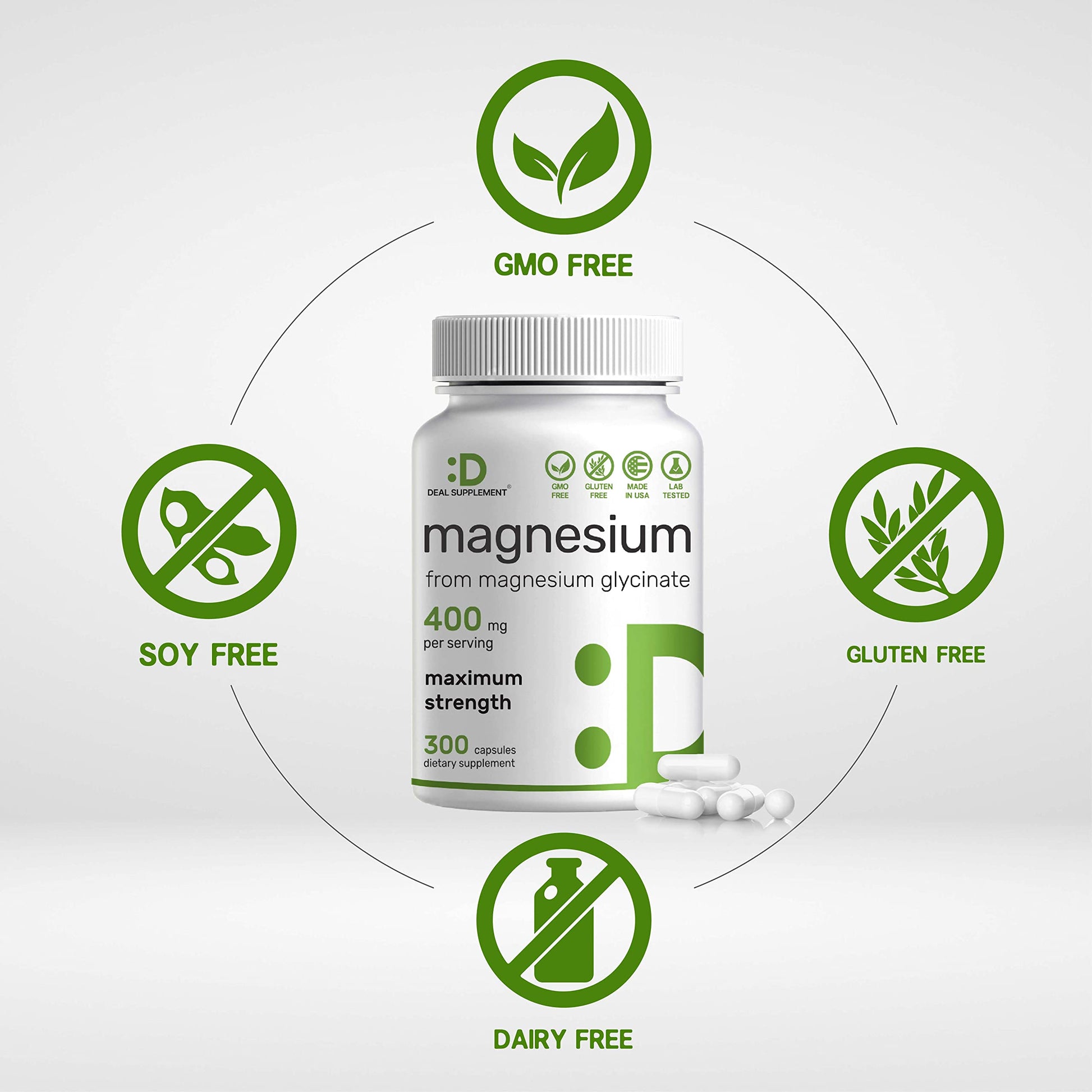 Magnesium Glycinate 400mg, 300 Capsules | 100% Chelated for Easy Absorption | Essential Mineral Supplement for Muscle, Sleep, & Heart Health* DEAL SUPPLEMENTBuy Supplements Australia
