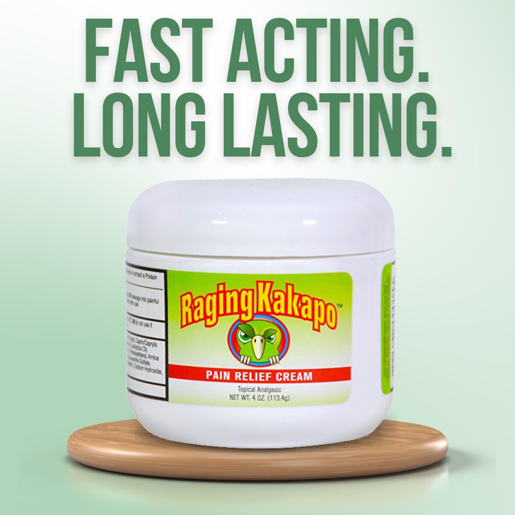 Raging Kakapo Pain Relief Cream - Sore Muscles, Joint Pain & Aches - Odor Free, Non-Greasy Pain Cream - Histamine Dihydrochloride, Capsaicin, Emu Oil & More - 4 oz. Jar Raging KakapoBuy Supplements Australia