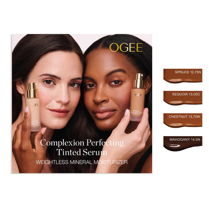 Ogee Complexion Perfecting Liquid Foundation - Lightweight Tinted Moisturizer For Face (Spruce 12.75N - Deep, Bronze Undertones) - with Vitamin C & Jojoba Oil - Certified Organic & Made in USA OgeeBuy Supplements Australia