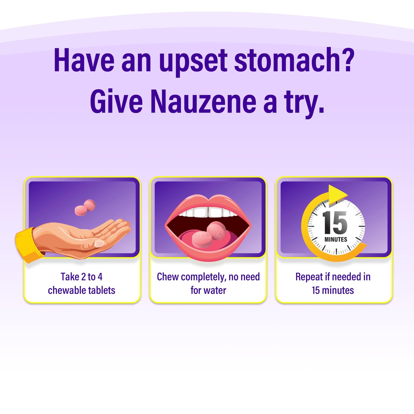 Nauzene Non-drowsy Upset Stomach & Nausea Relief Chewable Tablets - Fast-Acting Relief in 4 Minutes - Doctor Recommended - Wild Cherry Flavor, 42 ct Nauzene buy supplements Au
