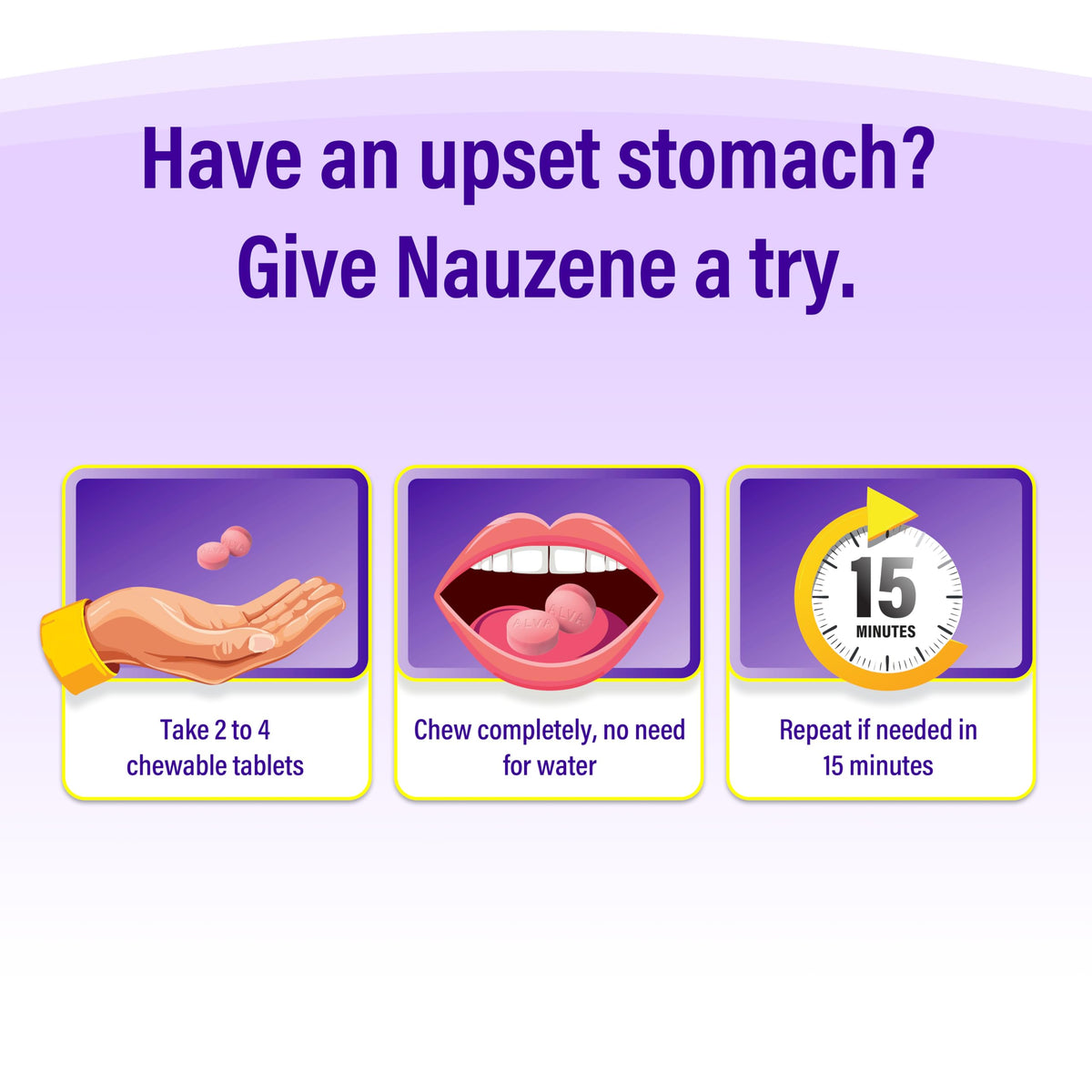 Nauzene Non-drowsy Upset Stomach & Nausea Relief Chewable Tablets - Fast-Acting Relief in 4 Minutes - Doctor Recommended - Wild Cherry Flavor, 42 ct Nauzene buy supplements Au