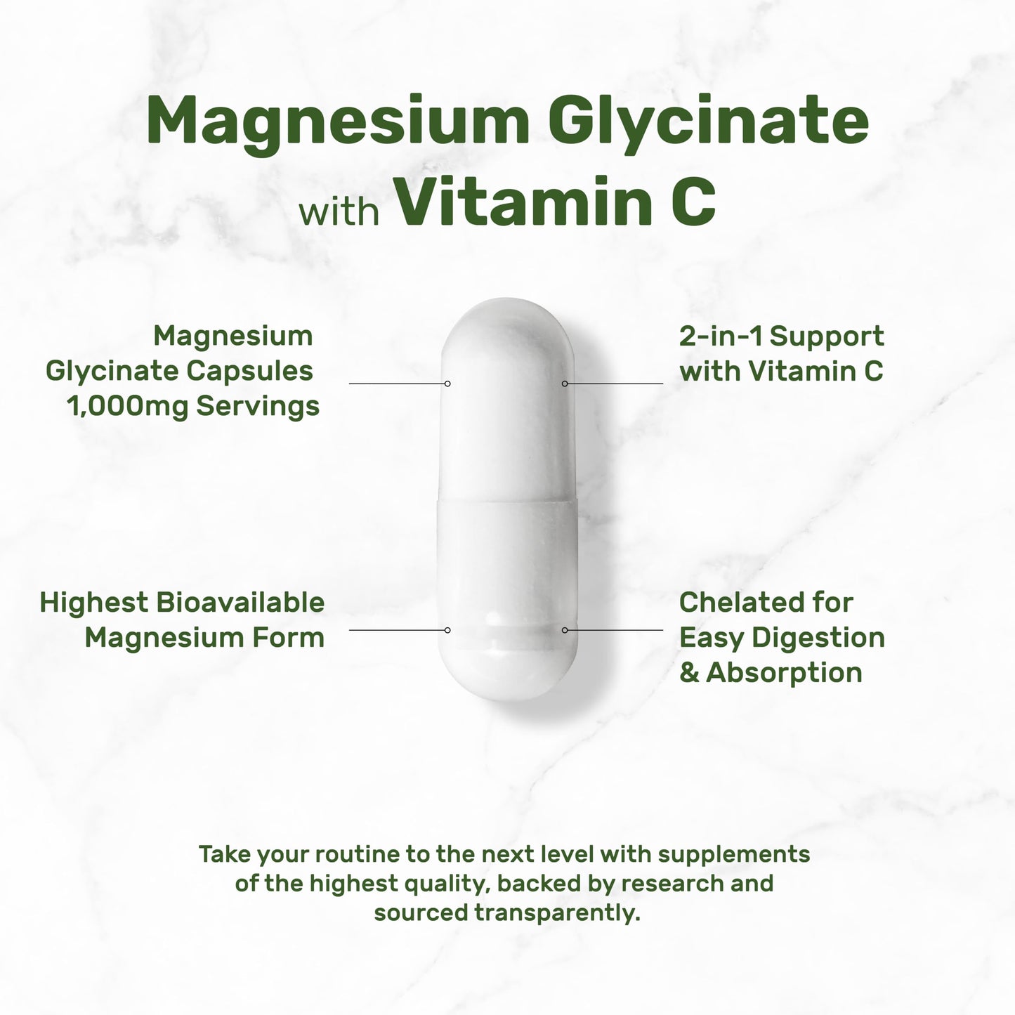 Magnesium Glycinate 500mg Per Capsule (1000mg Per Serving) Plus Vitamin C, 240 Capsules – 100% Chelated for Easy Absorption – Essential Mineral Supplement DEAL SUPPLEMENTBuy Supplements Australia