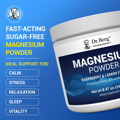 Dr. Berg Magnesium Glycinate Powder for Sleep, Relaxation, & Stress Relief - Now Includes Vitamin D3 & Zinc - Delicious Raspberry & Lemon Flavor (50 Servings) Magnesium Powder - Magnesium Drink Powder Dr. Berg NutritionalsBuy Supplements Australia