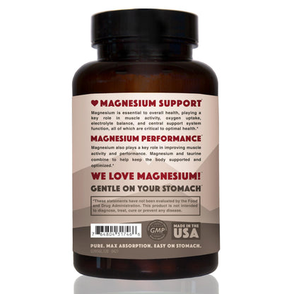 Magnesium Taurate 750mg (150mg Elemental Magnesium) – 120 Vegetarian Capsules – High-Absorption Magnesium Taurate Supplement for Heart, Muscle, and Nerve Support