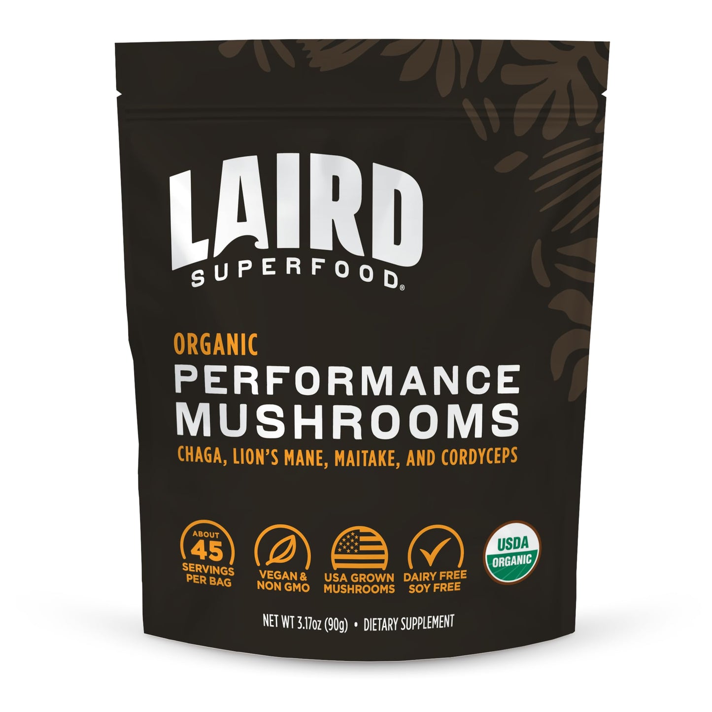 Laird Superfood Organic Performance Mushroom Blend with Chaga, Cordyceps, Lion's Mane and Maitake for Energy