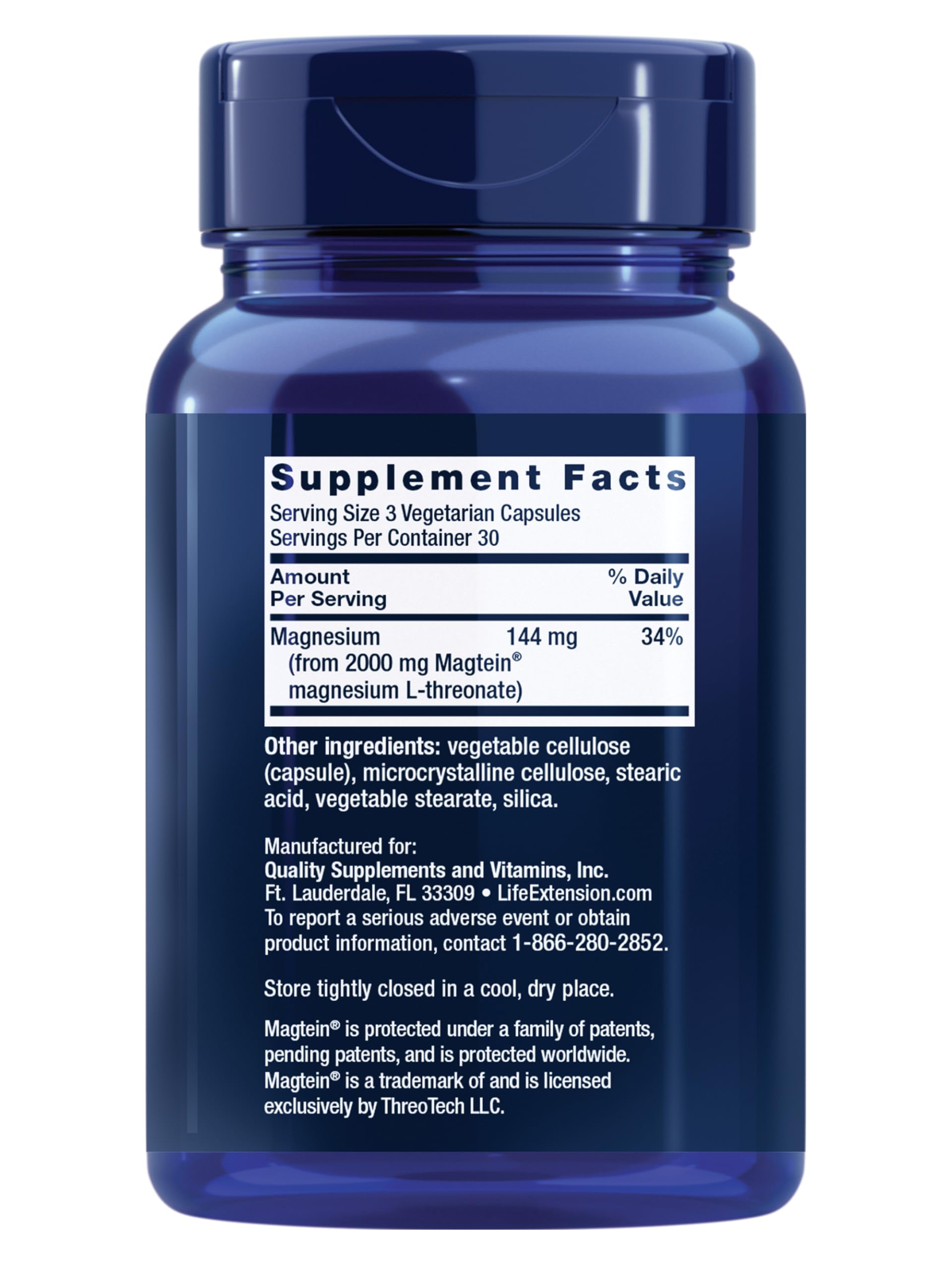 Life Extension Neuro-Mag Magnesium L-Threonate, Memory Health, Quick Thinking, Cognitive Health Support, Vegetarian, Non-GMO, 90 Vegetarian Capsules (144 mg from 2000 mg Magtein magnesium L-threonate Life ExtensionBuy Supplements Australia
