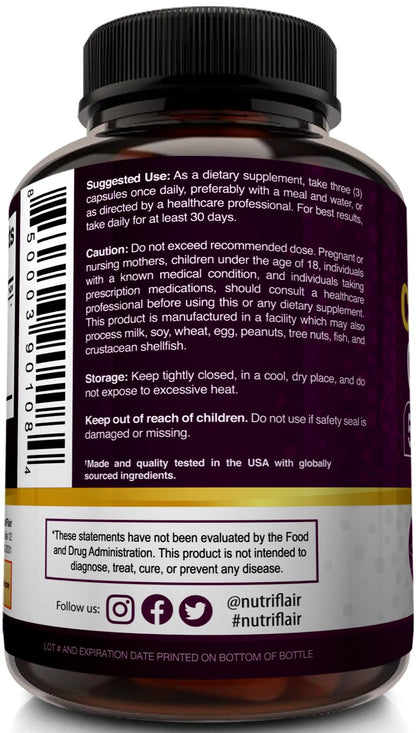 NutriFlair Multi Collagen Peptides 2250mg - Type I, II, III, V, X - Collagen Supplements Complex Powder Pills for Women and Men - Hydrolyzed Protein, Healthy Hair, Skin, Nails - Non-GMO (180 Capsules) NutriFlair buy supplements Au