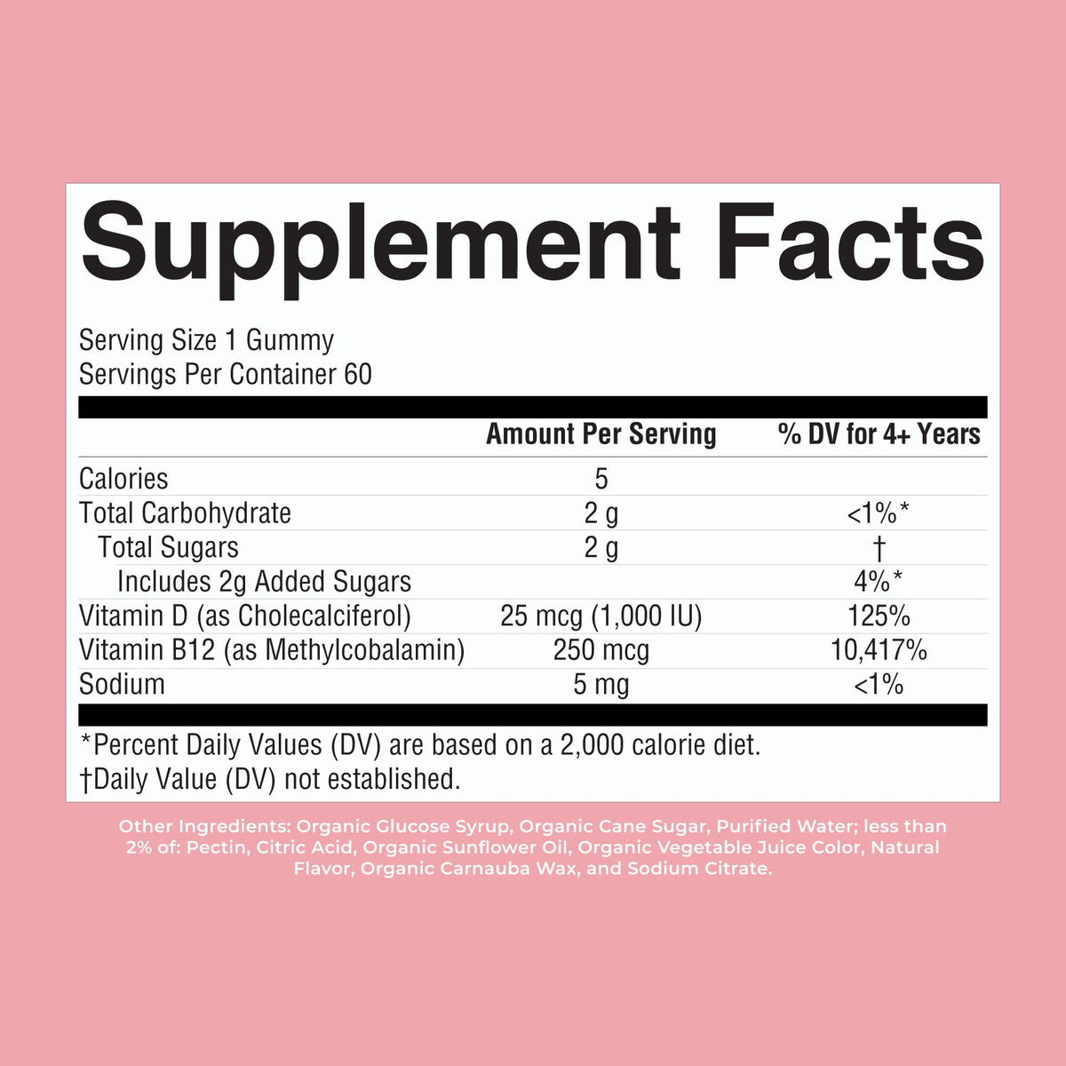 MARYRUTH'S Organic Vitamin D3 + B12 Gummies for Ages 4+ | Bone Health | Immune Support | Energy Metabolism | Cognitive Function | Vegan | Non-GMO