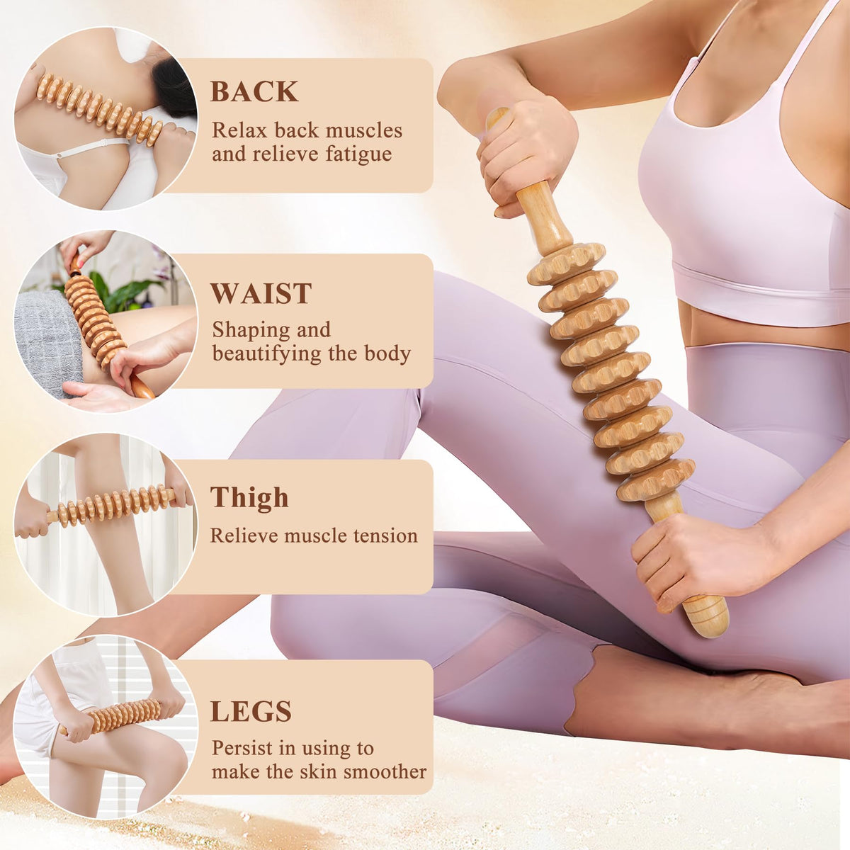 Xokocli 7-in-1 Wood Therapy Massage Tools Lymphatic Drainage Massager for Muscle Pain Relief | Maderoterapia Kit Body Sculpting Tools for Anti-Cellulite, Body Shaping Xokocli buy supplements Au