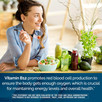 Nature's Wonder Vitamin B12 1000 mcg Timed Release Tablets for Energy Metabolism, Supports Brain Health and Nervous System Health