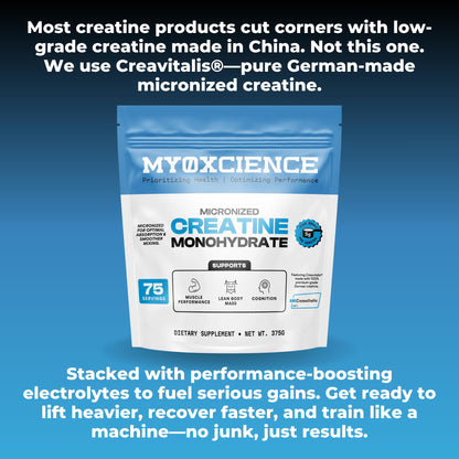MYOXCIENCE Micronized Creavitalis Creatine | The World’s Purest Micronized Form of Creatine Monohydrate | Supports Muscle Performance, Lean Body Mass, & Cognition | 75 Servings MYOXCIENCE buy supplements Au