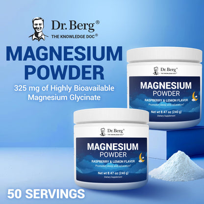Dr. Berg Magnesium Glycinate Powder for Sleep, Relaxation, & Stress Relief - Now Includes Vitamin D3 & Zinc - Delicious Raspberry & Lemon Flavor (50 Servings) Magnesium Powder - Magnesium Drink Powder Dr. Berg NutritionalsBuy Supplements Australia