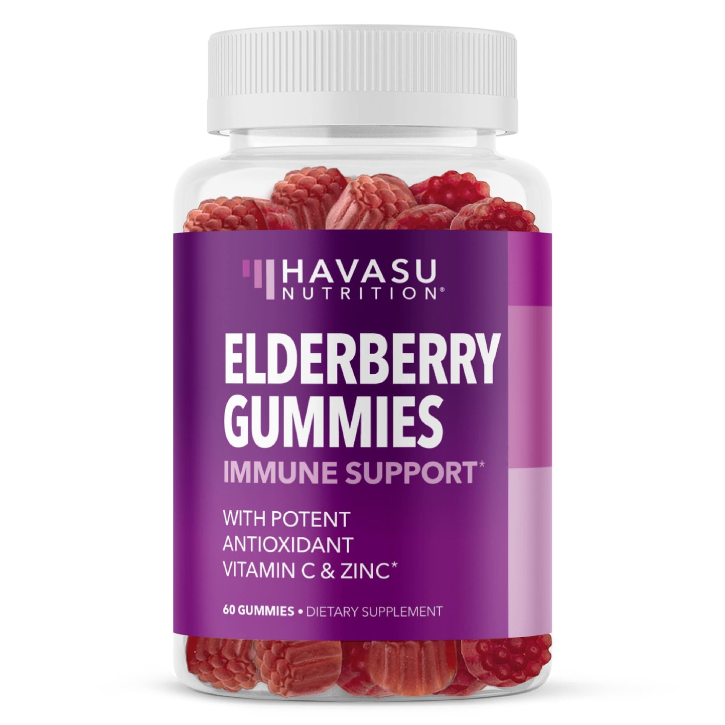Sambucus Elderberry Gummies for Adults - Immune Support Supplement with Vitamin C and Zinc - Enhanced Formula for Daily Defense - 60 Count