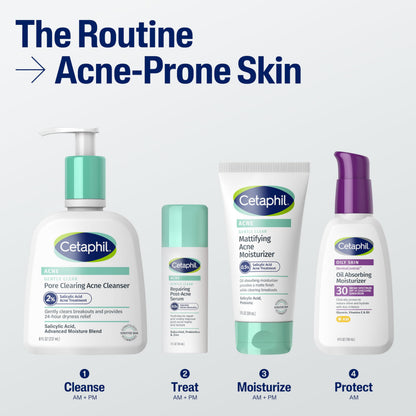 Cetaphil Face Moisturizer, Gentle Clear Mattifying Acne Moisturizer With 0.5% Salicylic Acid