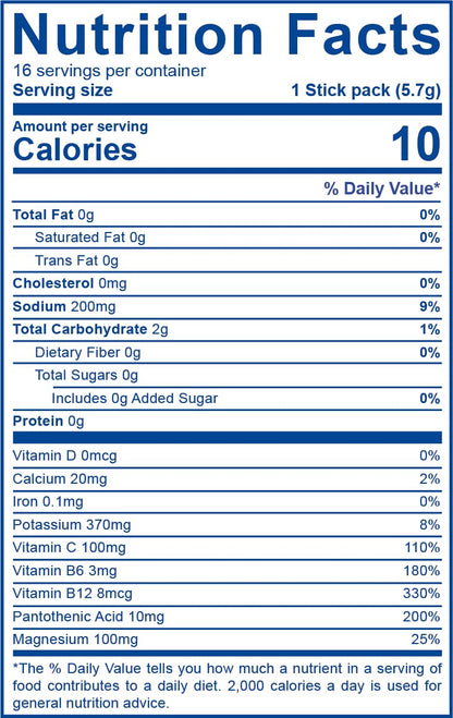 LEAN Hydration Daily Electrolyte Packets Drink Mix | Zero Calories, Zero Sugar Plus Vitamins, Minerals & More | 16 ct (Strawberry Kiwi Melon)