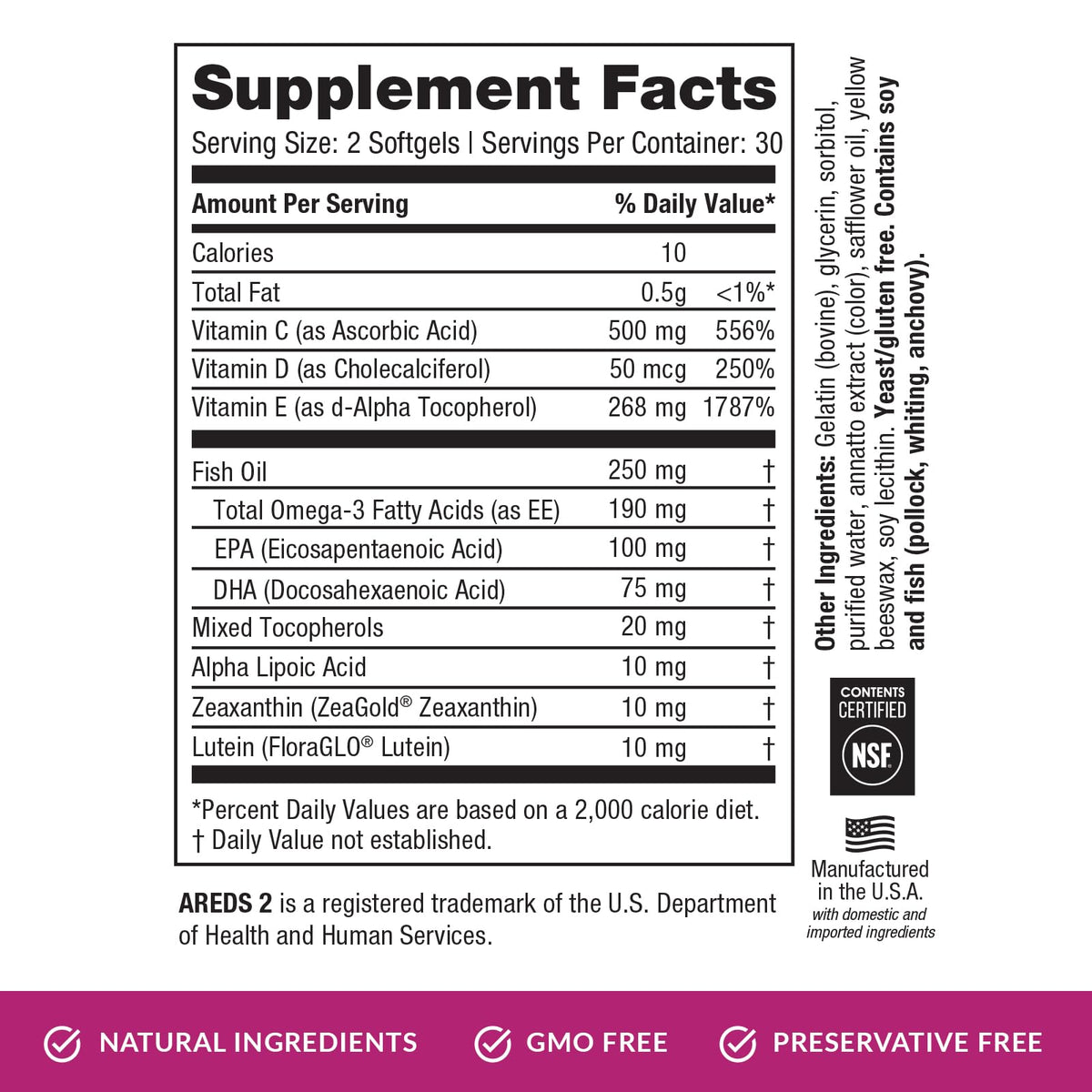EyePromise Macular Health Eye Vitamin - 60 Softgels, 30-Day Supply - Zinc-Free Eye Health Support with Zeaxanthin,