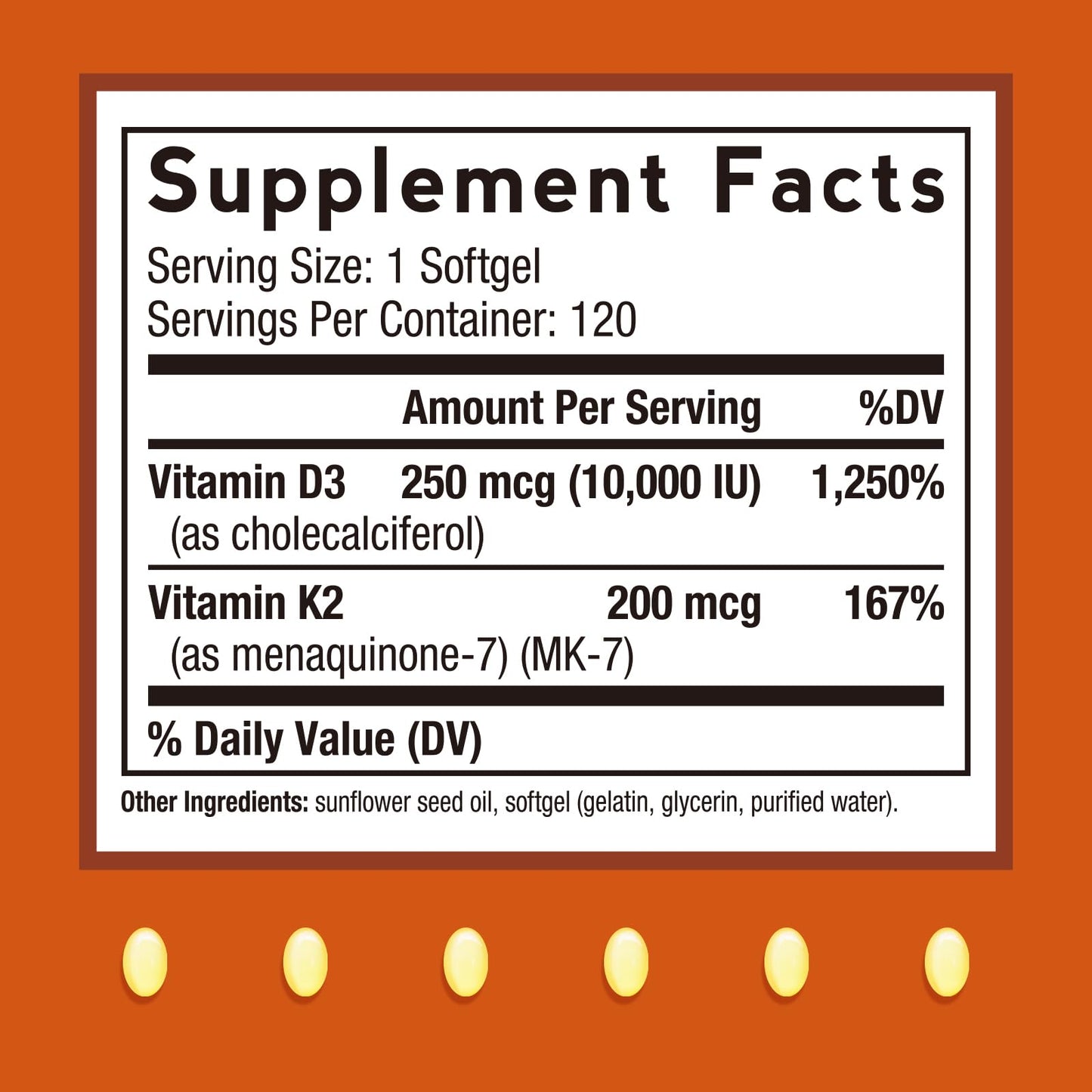Doctor's Recipes Vitamin D3 K2, 10,000 IU, 200 mcg, MK-7, Strong Bone Density, Teeth, Immune, Heart Support, Energy, Calcium Absorption,