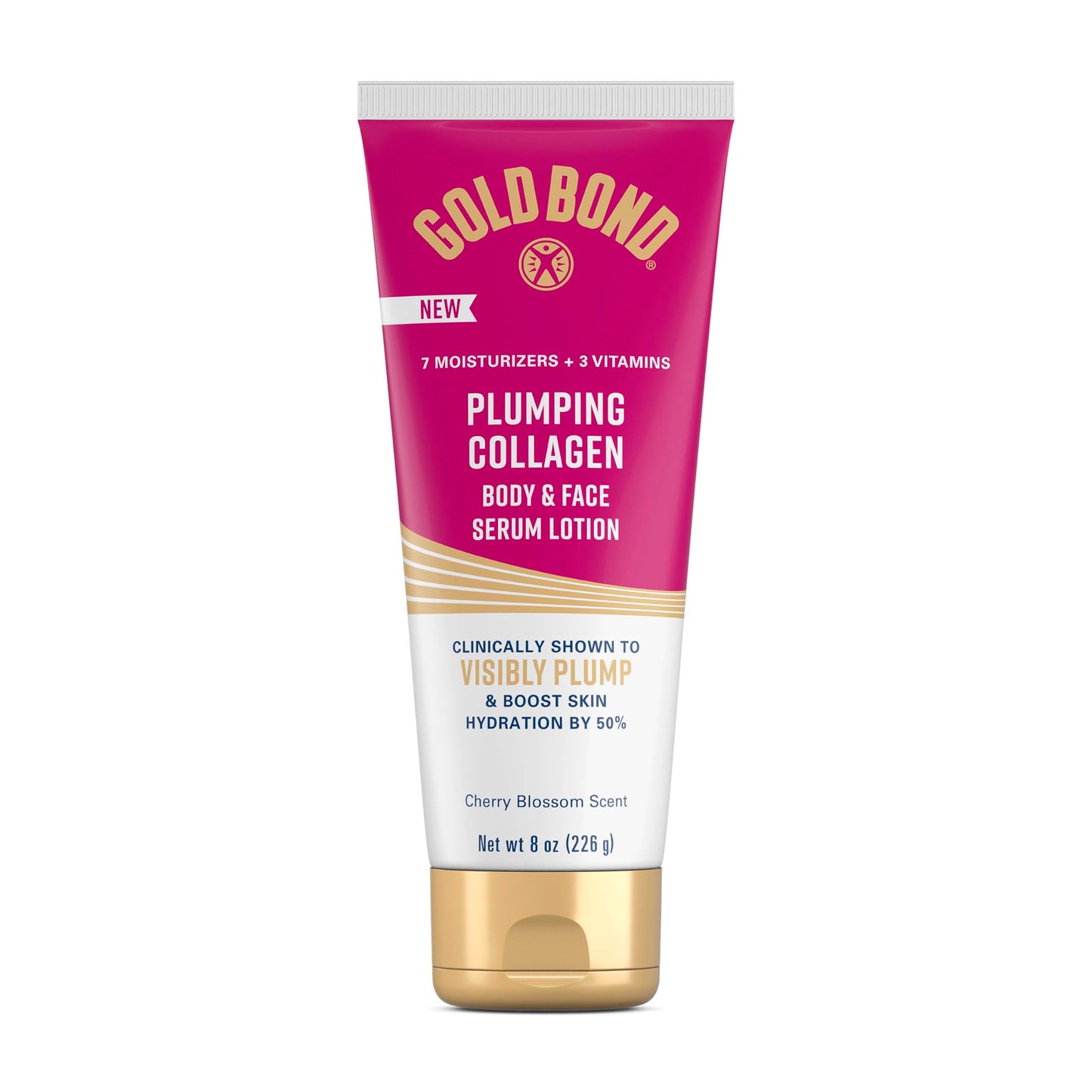 Gold Bond Plumping Collagen Body & Face Serum Lotion, Lightweight Hydrating Moisturizer with Collagen Peptide Complex